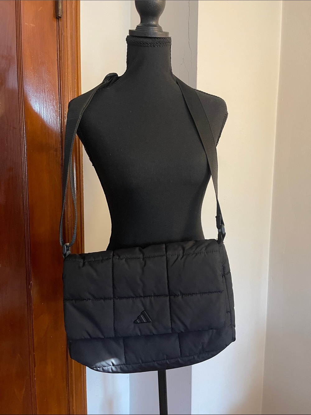 adidas Black Quilted Crossbody Shoulder Bag